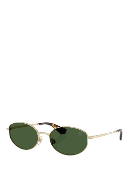 Burberry BE3169 Women's Oval Sunglasses, Light Gold/Green, Light Gold/Green