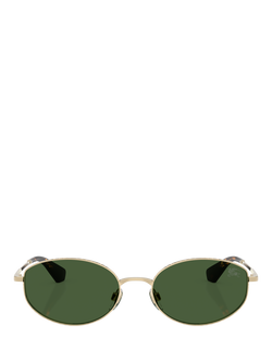 Burberry BE3169 Women's Oval Sunglasses, Light Gold/Green - view 2, Light Gold/Green