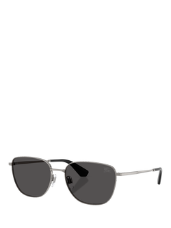 Burberry BE3171 Men's Square Sunglasses, Gunmetal/Dark Grey, Gunmetal/Dark Grey