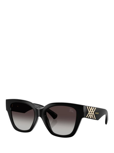 Burberry BE4489 Women's Square Sunglasses, Black/Grey Gradient