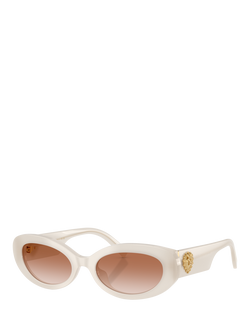 Dolce & Gabbana DG4537 Women's Oval Sunglasses, Opaline Milky/Brown Gradient, Opaline Milky/Brown Gradient