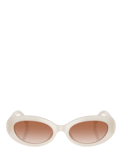Dolce & Gabbana DG4537 Women's Oval Sunglasses, Opaline Milky/Brown Gradient - view 2, Opaline Milky/Brown Gradient