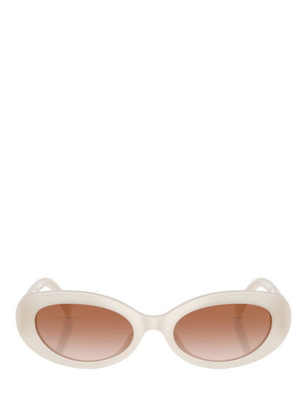 Dolce & Gabbana DG4537 Women's Oval Sunglasses, Opaline Milky/Brown Gradient - view 2, Opaline Milky/Brown Gradient