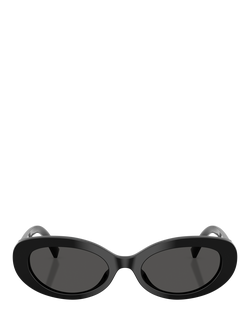 Dolce & Gabbana DG4537 Women's Oval Sunglasses, Black/Grey - view 2, Black/Grey