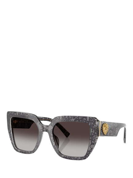 Dolce & Gabbana DG4538 Women's Square Sunglasses, Black Lace/Grey Gradient