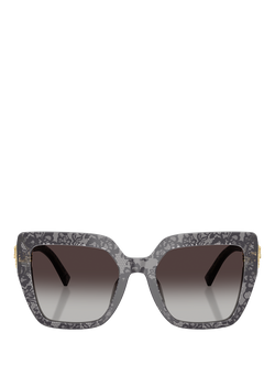 Dolce & Gabbana DG4538 Women's Square Sunglasses - view 2, Black Lace/Grey Gradient