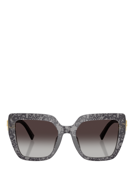 Dolce & Gabbana DG4538 Women's Square Sunglasses - view 2, Black Lace/Grey Gradient