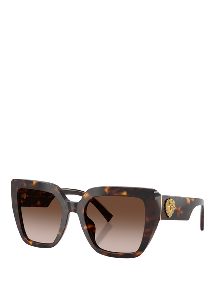 Dolce & Gabbana DG4538 Women's Square Sunglasses, Havana/Brown Gradient