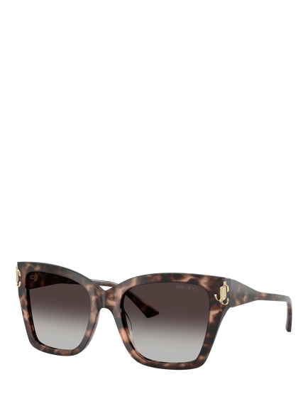 Jimmy Choo JC5012 Women's Square Sunglasses, Pink Havana/Grey Gradient, Pink Havana/Grey Gradient