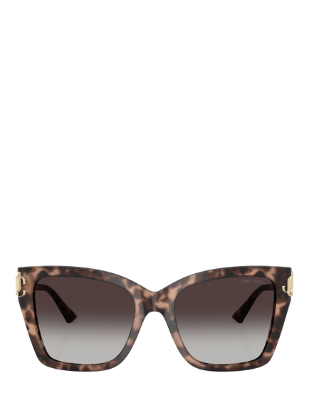 Jimmy Choo JC5012 Women's Square Sunglasses, Pink Havana/Grey Gradient - view 2, Pink Havana/Grey Gradient