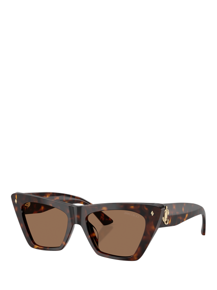 Jimmy Choo JC5062U Women's Cat's Eye Sunglasses, Havana/Brown