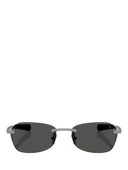 Moncler ME4017 Unisex Oval Sunglasses, Matte Frozen - view 2, Matte Frozen