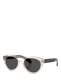 Moncler ME6022U Men's Oval Sunglasses, Transparent Butter/Grey