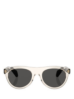 Moncler ME6022U Men's Oval Sunglasses - view 2, Transparent Butter/Grey