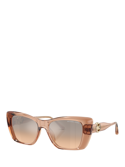 Michael Kors MK2270U Women's Gradient Rectangular Sunglasses, Light Brown/Brown, Light Brown/Brown