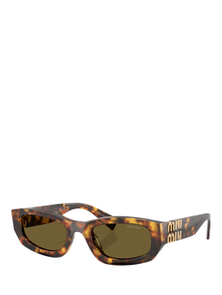 Miu Miu MU B04S Women's Irregular Sunglasses, Havana Honey/Brown
