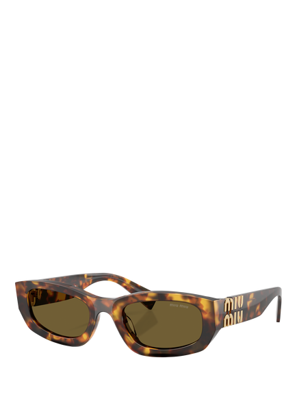 Miu Miu MU B04S Women's Irregular Sunglasses, Havana Honey/Brown