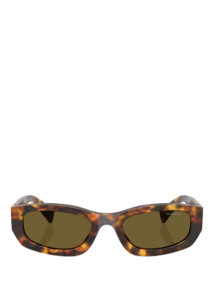 Miu Miu MU B04S Women's Irregular Sunglasses - view 2, Havana Honey/Brown