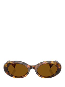 Miu Miu MU B09S Women's Oval Sunglasses, Honey Havana/Brown - view 2, Honey Havana/Brown