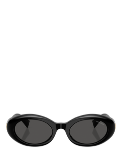 Miu Miu MU B09S Women's Oval Sunglasses, Black/Grey - view 2, Black/Grey