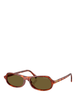 Miu Miu MU B10SU Men's Irregular Sunglasses, Havana Cognac/Brown, Havana Cognac/Brown