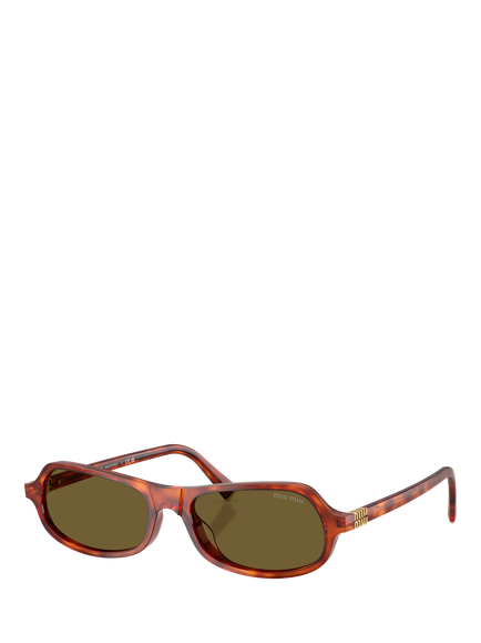 Miu Miu MU B10SU Men's Irregular Sunglasses, Havana Cognac/Brown, Havana Cognac/Brown
