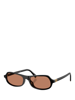 Miu Miu MU B10SU Men's Irregular Sunglasses, Black/Brown, Black/Brown
