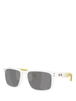 Oakley OO9102 Unisex Polarised Square Sunglasses, Matte Clear/Grey, Matte Clear/Grey