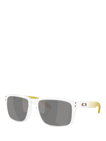 Oakley OO9102 Unisex Polarised Square Sunglasses, Matte Clear/Grey, Matte Clear/Grey