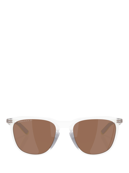 Oakley OO9286 Unisex Polarised D-Frame Sunglasses, Matte Clear/Brown - view 2, Matte Clear/Brown