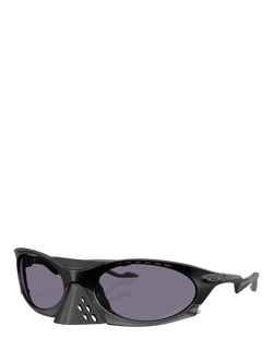 Oakley OO9437 Men's Tinted Oval Sunglasses, Matte Black/Grey