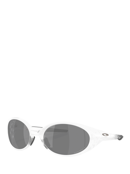 Oakley OO9438 Unisex Polarised Oval Sunglasses, Matte Clear/Grey, Matte Clear/Grey