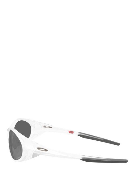 Oakley OO9438 Unisex Polarised Oval Sunglasses, Matte Clear/Grey - view 2, Matte Clear/Grey
