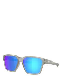 Oakley OO9497 Unisex Polarised Square Sunglasses, Matte Grey Ink/Mirror Blue, Matte Grey Ink/Mirror Blue