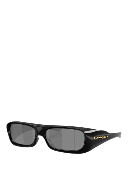 Oakley OO9520 Men's Rectangular Sunglasses, Black/Grey, Black/Grey