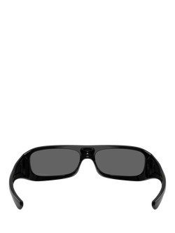 Oakley OO9520 Men's Rectangular Sunglasses, Black/Grey - view 2, Black/Grey