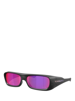 Oakley OO9520 Men's Rectangular Sunglasses, Matte Black Ink/Fuchsia, Matte Black Ink/Fuchsia