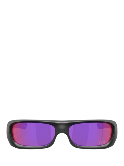 Oakley OO9520 Men's Rectangular Sunglasses, Matte Black Ink/Fuchsia - view 2, Matte Black Ink/Fuchsia