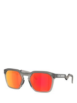 Oakley OO9533 Mirrored Square Sunglasses, Matte Grey Smoke/Mirror Orange, Matte Grey Smoke/Mirror Orange