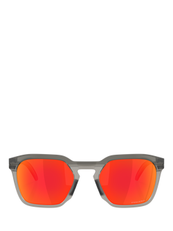 Oakley OO9533 Mirrored Square Sunglasses, Matte Grey Smoke/Mirror Orange - view 2, Matte Grey Smoke/Mirror Orange