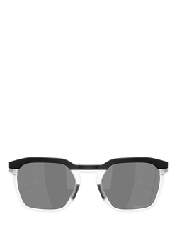 Oakley OO9533 Polarised Square Sunglasses, Matte Black/Grey - view 2, Matte Black/Grey