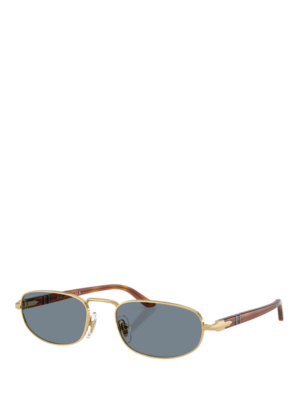 Persol PO1028S Oval Sunglasses, Gold/Blue, Gold/Blue