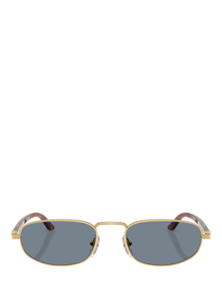 Persol PO1028S Oval Sunglasses, Gold/Blue - view 2, Gold/Blue