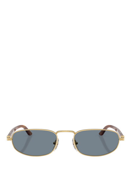 Persol PO1028S Oval Sunglasses, Gold/Blue - view 2, Gold/Blue