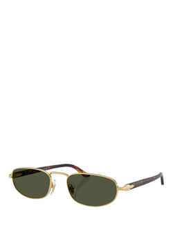 Persol PO1028S Oval Sunglasses, Gold/Green, Gold/Green