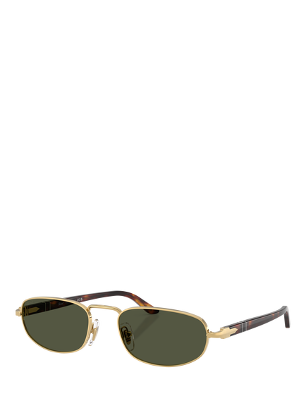 Persol PO1028S Oval Sunglasses, Gold/Green, Gold/Green