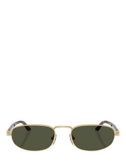Persol PO1028S Oval Sunglasses, Gold/Green - view 2, Gold/Green