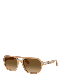Persol PO3393S Square Sunglasses, Opal Beige/Brown, Opal Beige/Brown