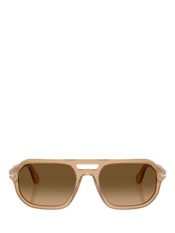 Persol PO3393S Square Sunglasses, Opal Beige/Brown - view 2, Opal Beige/Brown