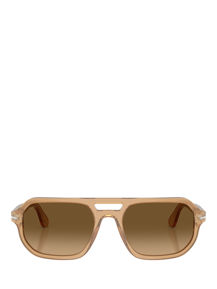Persol PO3393S Square Sunglasses, Opal Beige/Brown - view 2, Opal Beige/Brown